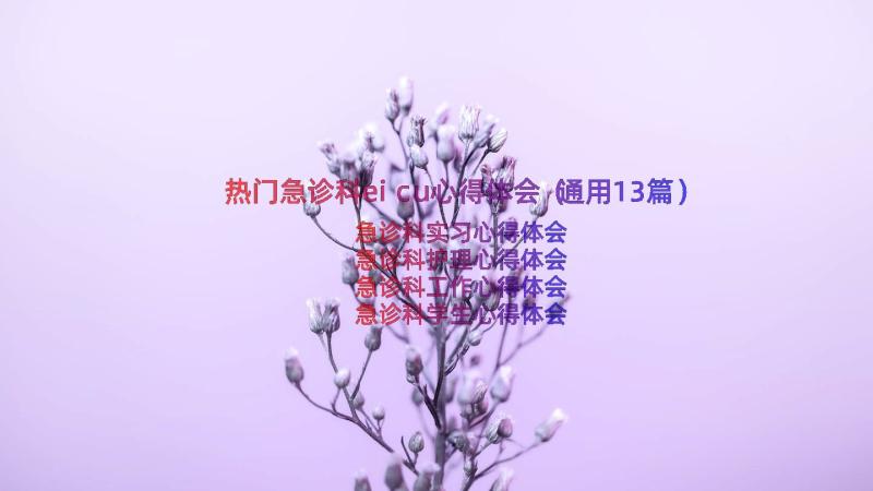 热门急诊科eicu心得体会（通用13篇）