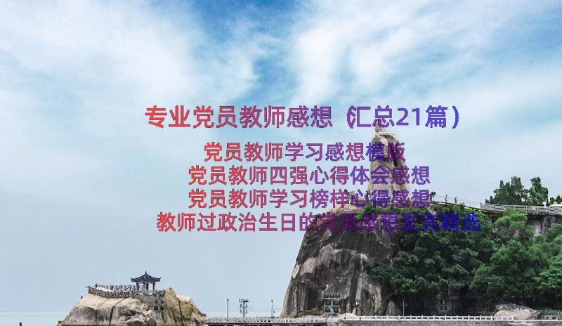 专业党员教师感想（汇总21篇）