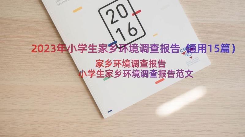 2023年小学生家乡环境调查报告（通用15篇）