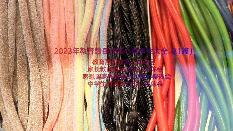 2023年教育惠民政策心得学生大全（21篇）