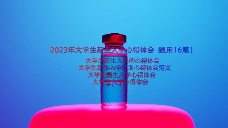 2023年大学生新生入学心得体会（通用16篇）