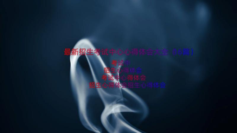 最新招生考试中心心得体会大全（16篇）