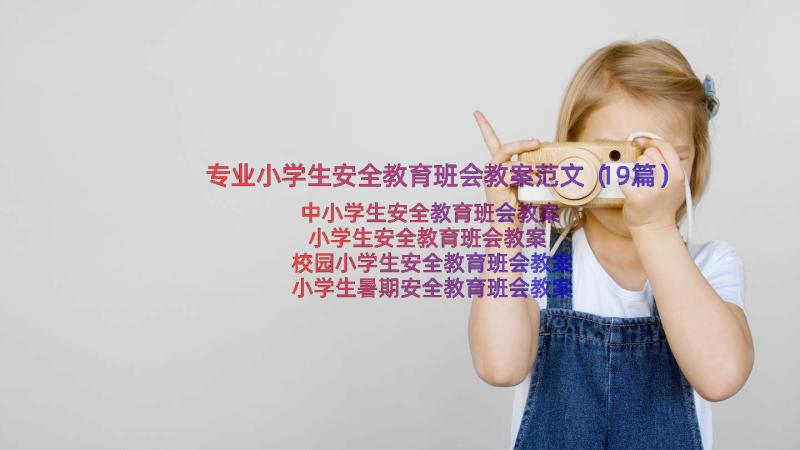 专业小学生安全教育班会教案范文（19篇）