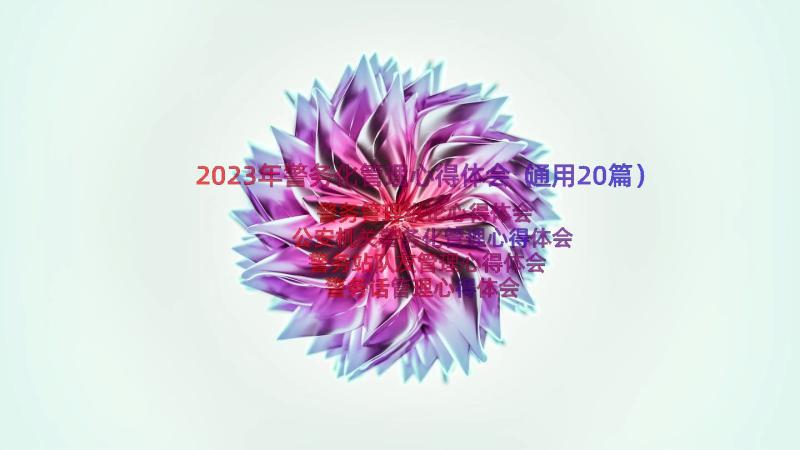 2023年警务化管理心得体会（通用20篇）