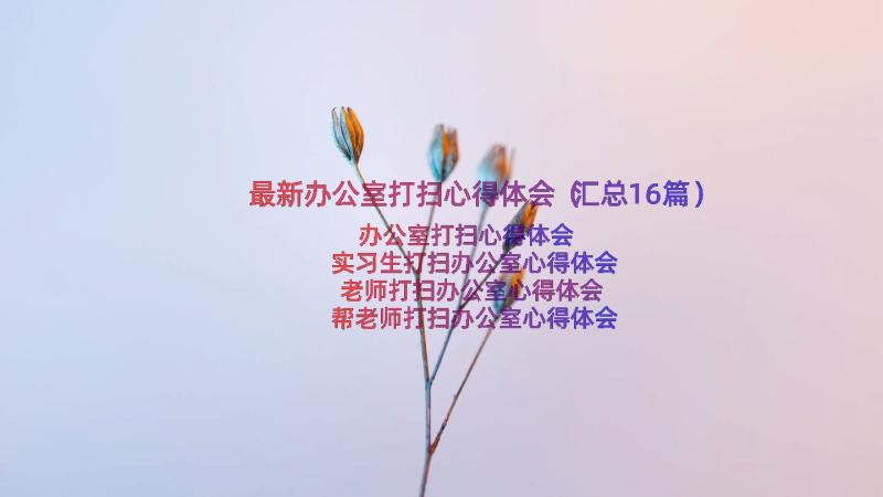 最新办公室打扫心得体会（汇总16篇）