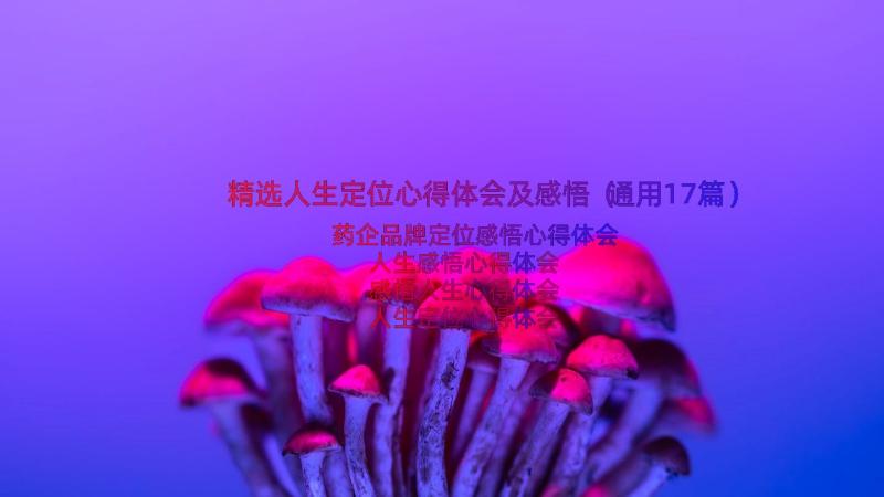 精选人生定位心得体会及感悟（通用17篇）