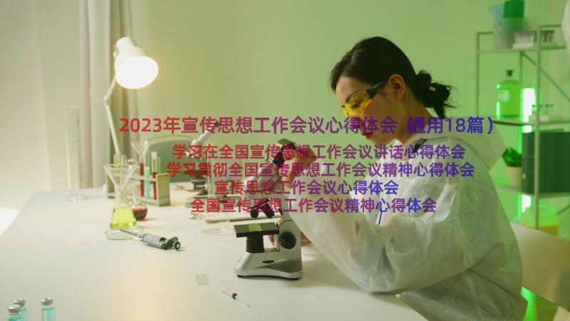 2023年宣传思想工作会议心得体会（通用18篇）