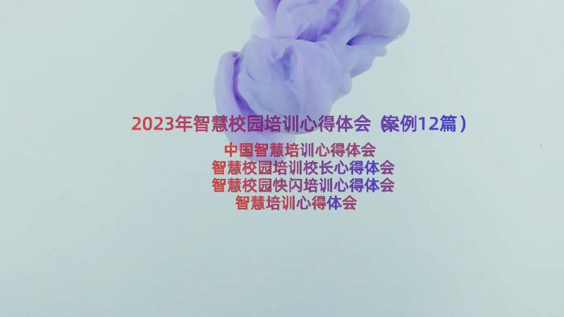 2023年智慧校园培训心得体会（案例12篇）