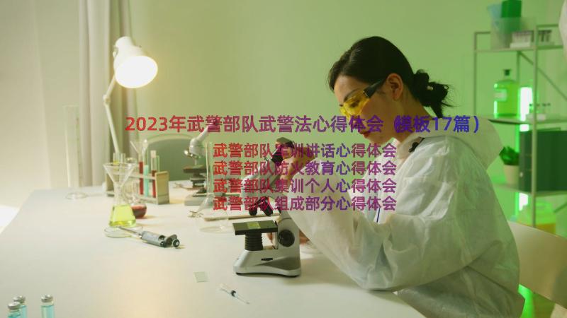 2023年武警部队武警法心得体会（模板17篇）