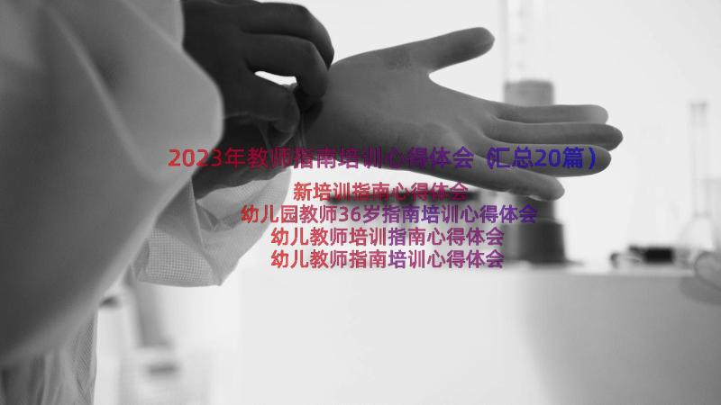 2023年教师指南培训心得体会（汇总20篇）