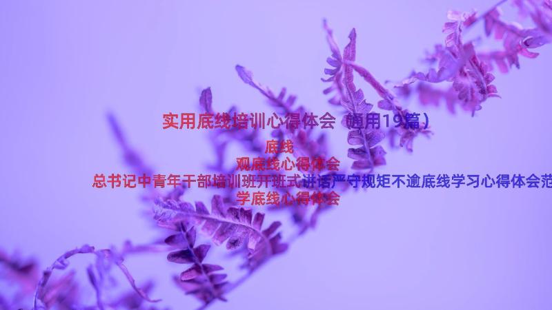 实用底线培训心得体会（通用19篇）