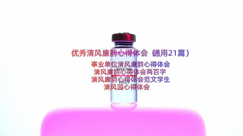 优秀清风廉韵心得体会（通用21篇）