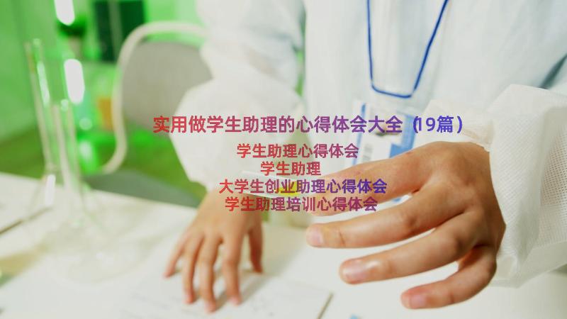 实用做学生助理的心得体会大全（19篇）