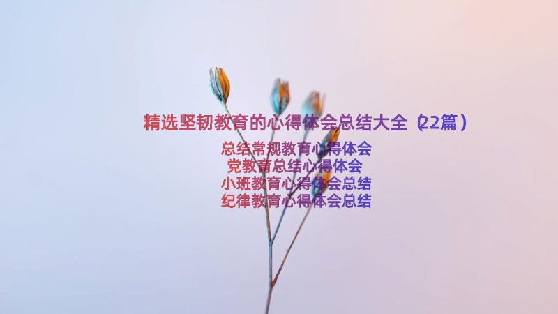 精选坚韧教育的心得体会总结大全（22篇）