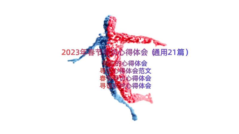 2023年春节寻访心得体会（通用21篇）