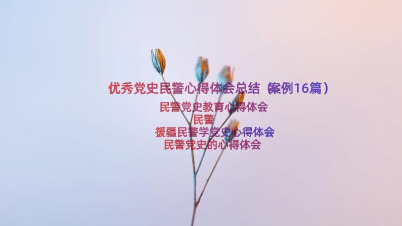 优秀党史民警心得体会总结（案例16篇）