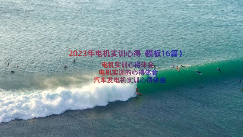 2023年电机实训心得（模板16篇）