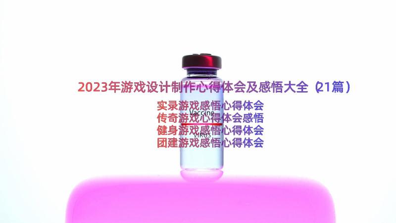 2023年游戏设计制作心得体会及感悟大全（21篇）