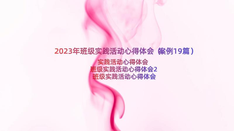 2023年班级实践活动心得体会（案例19篇）