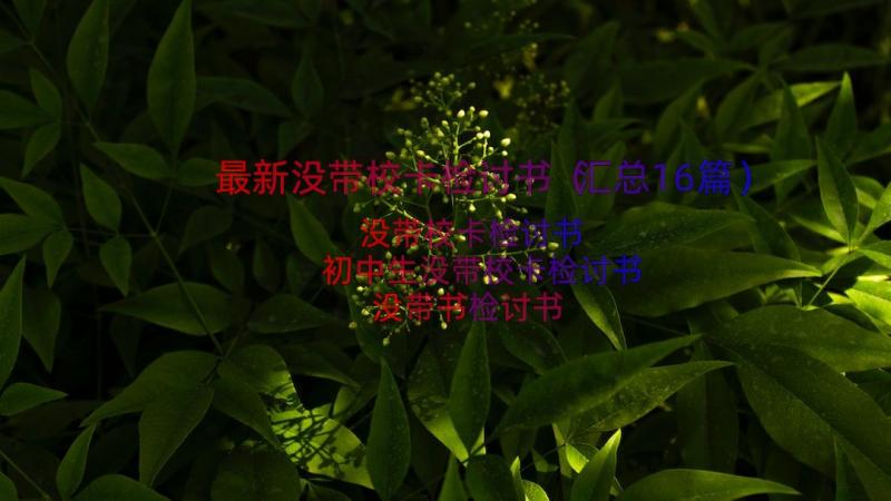 最新没带校卡检讨书（汇总16篇）