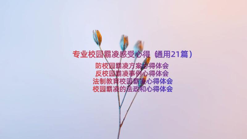 专业校园霸凌感受心得（通用21篇）