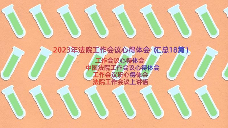 2023年法院工作会议心得体会（汇总18篇）