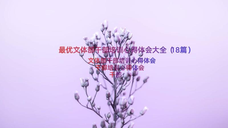 最优文体部干部培训心得体会大全（18篇）