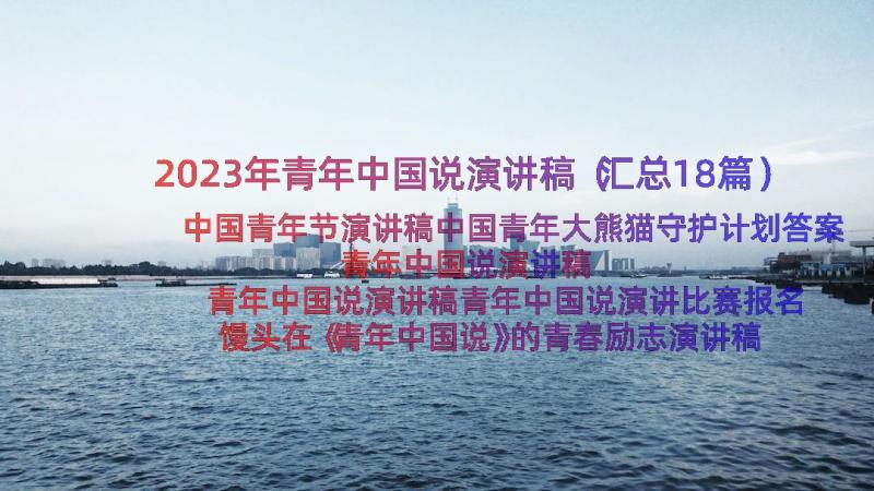 2023年青年中国说演讲稿（汇总18篇）