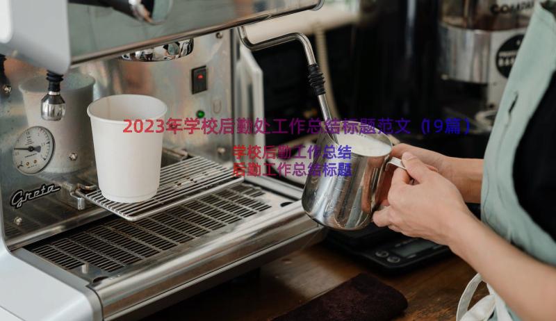 2023年学校后勤处工作总结标题范文（19篇）