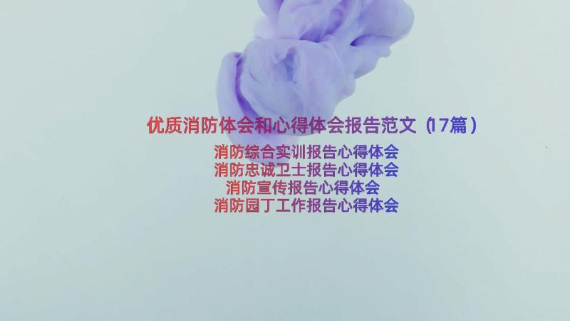 优质消防体会和心得体会报告范文（17篇）