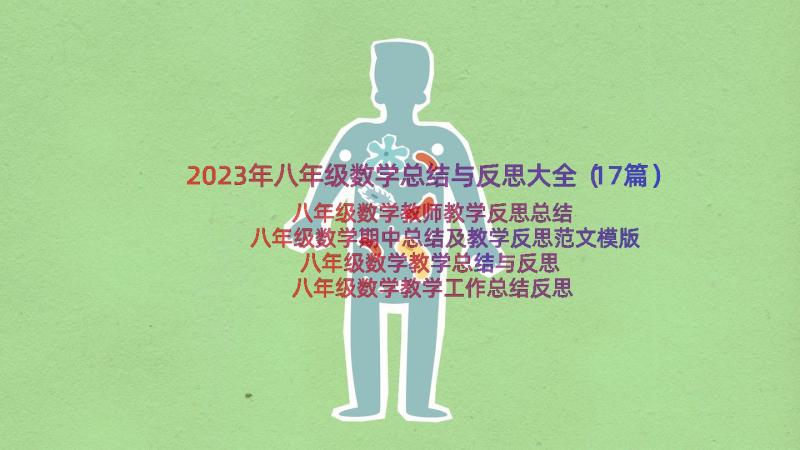 2023年八年级数学总结与反思大全（17篇）