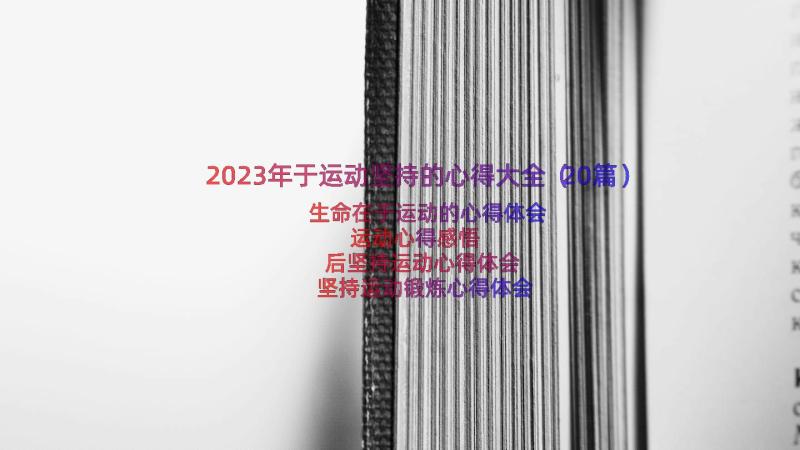 2023年于运动坚持的心得大全（20篇）