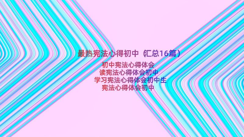 最热宪法心得初中（汇总16篇）