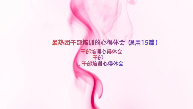 最热团干部培训的心得体会（通用15篇）