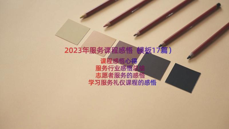 2023年服务课程感悟（模板17篇）