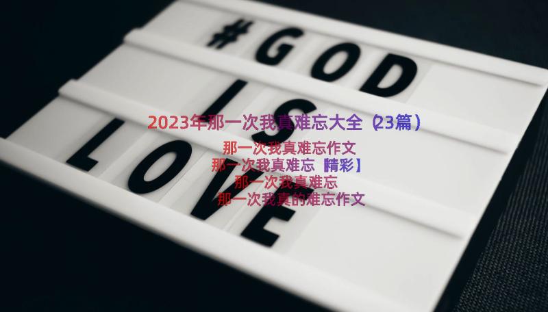 2023年那一次我真难忘大全（23篇）