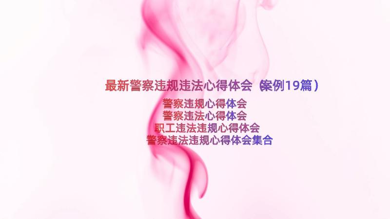 最新警察违规违法心得体会（案例19篇）