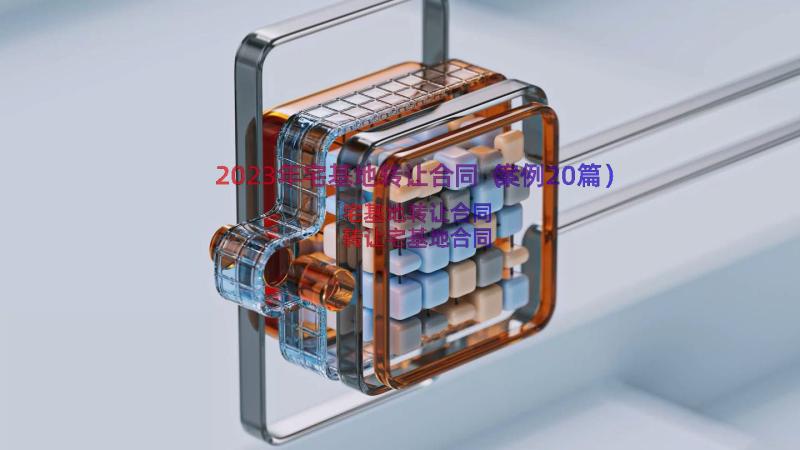 2023年宅基地转让合同（案例20篇）