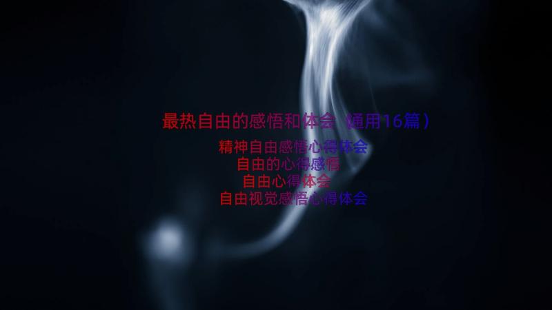 最热自由的感悟和体会（通用16篇）