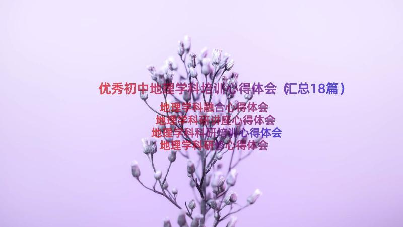 优秀初中地理学科培训心得体会（汇总18篇）