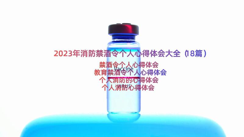 2023年消防禁酒令个人心得体会大全（18篇）