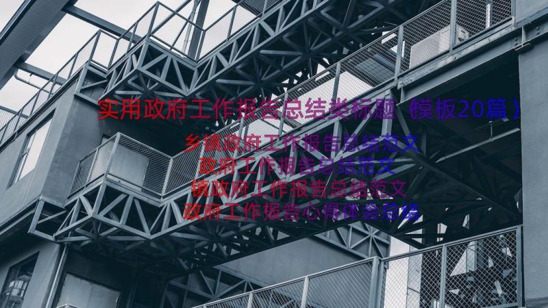 实用政府工作报告总结类标题（模板20篇）