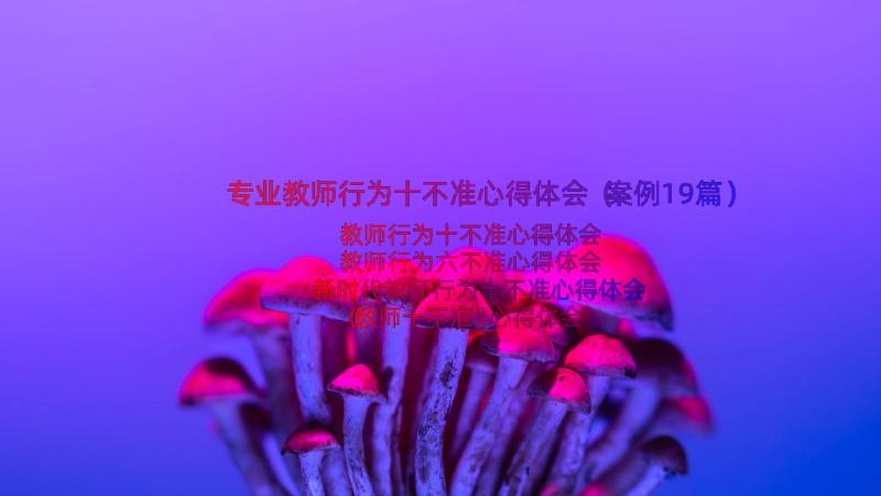 专业教师行为十不准心得体会（案例19篇）