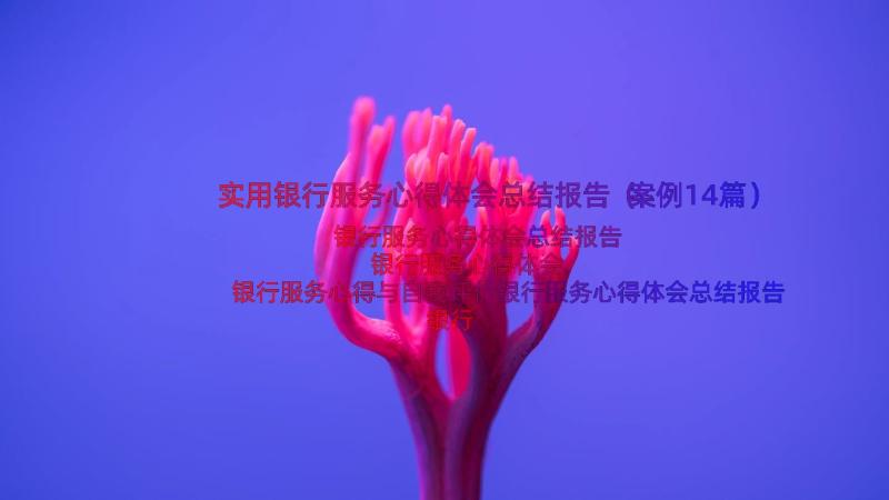 实用银行服务心得体会总结报告（案例14篇）