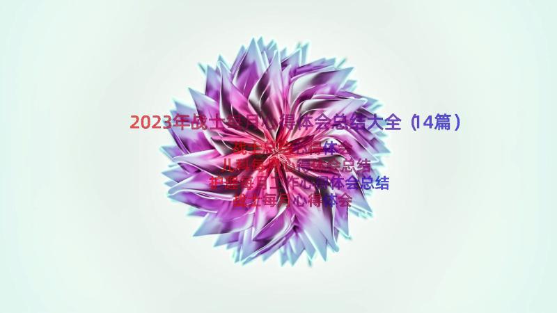 2023年战士每月心得体会总结大全（14篇）