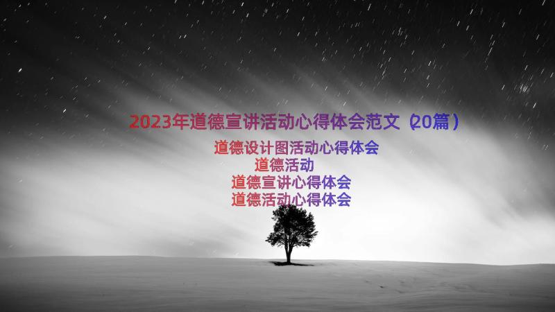 2023年道德宣讲活动心得体会范文（20篇）