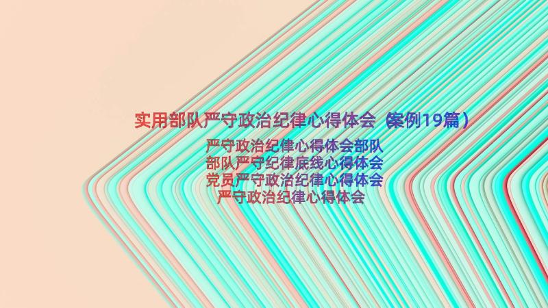 实用部队严守政治纪律心得体会（案例19篇）