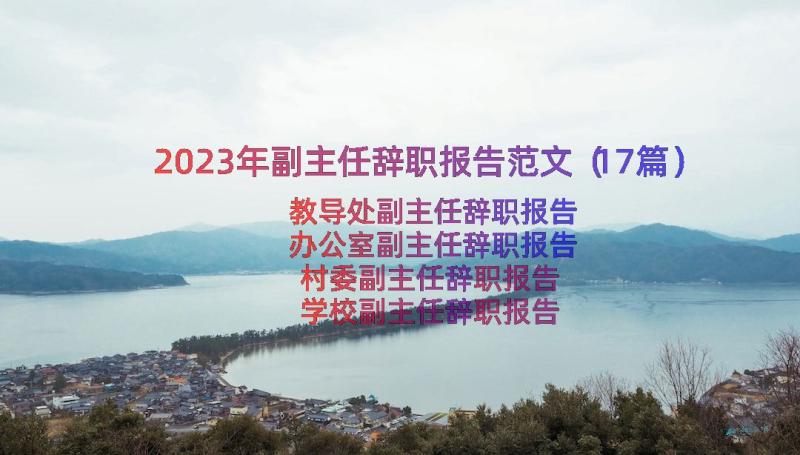 2023年副主任辞职报告范文（17篇）