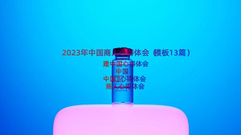 2023年中国商人心得体会（模板13篇）