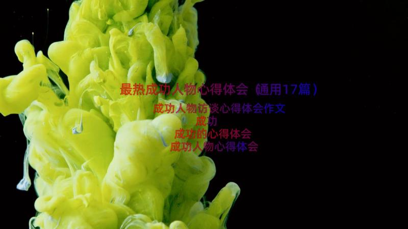 最热成功人物心得体会（通用17篇）